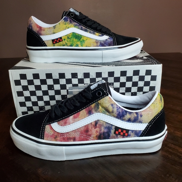 Vans Skate Old Skool Tie-Dye Terry Black/Multi Men Size 7 - Picture 1 of 11